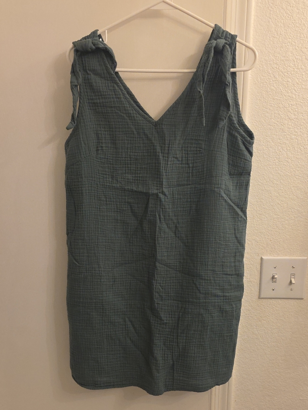 Cupshe Teal Tie-Shoulder V-Neck Midi Dress